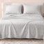 Sofia Home Textiles Printed Bedsheets - Sofia Small Zigzag Printed Double Flat Bedsheet Set 4 Pcs (240 × 260 cm) in Cafe spread on a double bed - مفروشات صوفيا - ملايات مطبوعة - طقم ملاية صوفيا زجزاج صغير دبل مسطحة 4 قطع (240 × 260 سم) باللون كافيه مفروش على سرير دبل