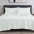 Sofia Home Textiles Bedsheets - full set contents of Sofia Double Plain Bedsheet Set 5 Pieces (240 × 260 cm) in White - مفروشات صوفيا - ملايات - محتويات طقم ملاية صوفيا سادة دبل  5 قطع (240 × 260 سم) باللون أبيض