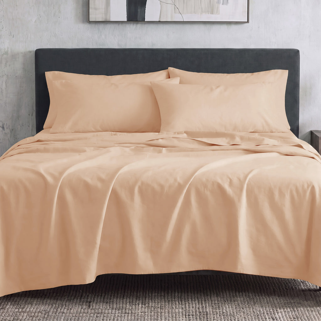 Sofia Home Textiles Bedsheets - full set contents of Sofia Double Plain Bedsheet Set 5 Pieces (240 × 260 cm) in Orange - مفروشات صوفيا - ملايات - محتويات طقم ملاية صوفيا سادة دبل  5 قطع (240 × 260 سم) باللون برتقالي