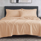 Sofia Home Textiles Bedsheets - full set contents of Sofia Double Plain Bedsheet Set 5 Pieces (240 × 260 cm) in Orange - مفروشات صوفيا - ملايات - محتويات طقم ملاية صوفيا سادة دبل  5 قطع (240 × 260 سم) باللون برتقالي