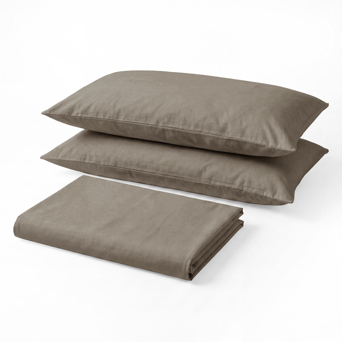Sofia Home Textiles Bedsheets - Sofia Single Plain Bedsheet Set 3 Pieces (180 × 240 cm), Camel color, main product image - مفروشات صوفيا - ملايات - طقم ملاية صوفيا سادة سنجل  3 قطع (180 × 240 سم)، لون جملي، صورة رئيسية