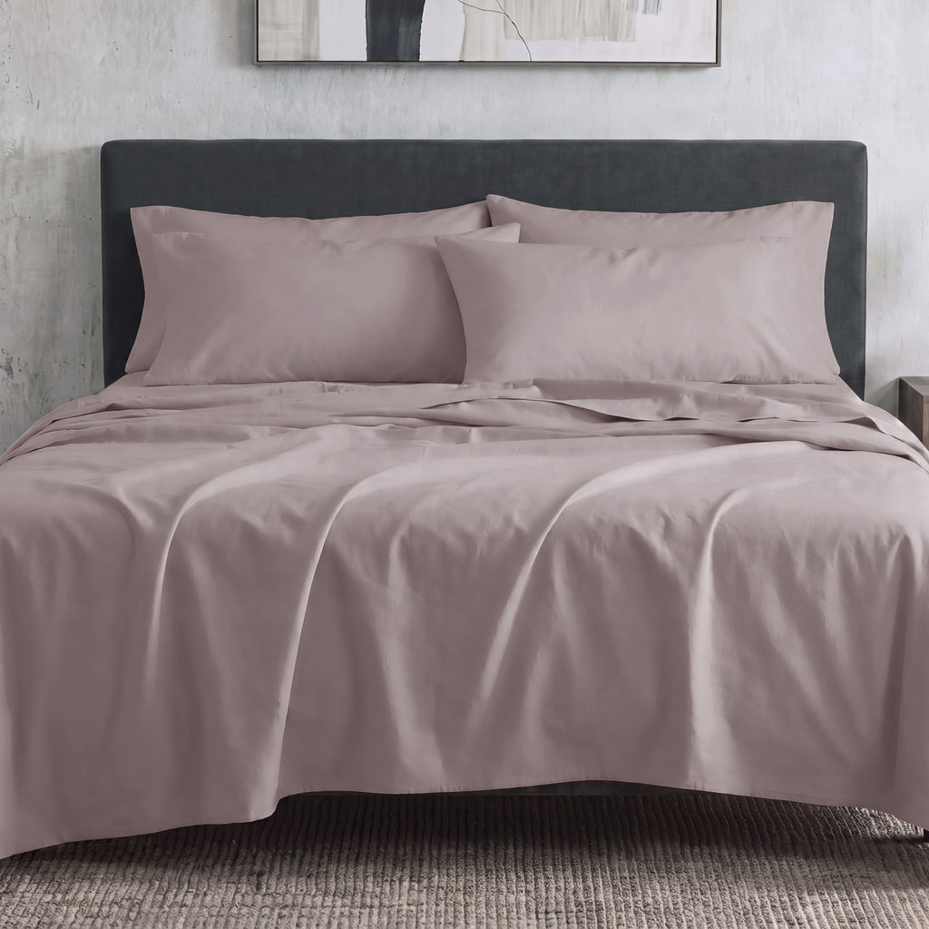 Sofia Home Textiles Bedsheets - full set contents of Sofia Double Plain Bedsheet Set 5 Pieces (240 × 260 cm) in Purple - مفروشات صوفيا - ملايات - محتويات طقم ملاية صوفيا سادة دبل  5 قطع (240 × 260 سم) باللون موف