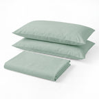 Sofia Home Textiles Bedsheets - Sofia Single Plain Bedsheet Set 3 Pieces (180 × 240 cm), Light Mint color, main product image - مفروشات صوفيا - ملايات - طقم ملاية صوفيا سادة سنجل  3 قطع (180 × 240 سم)، لون مينت فاتح، صورة رئيسية