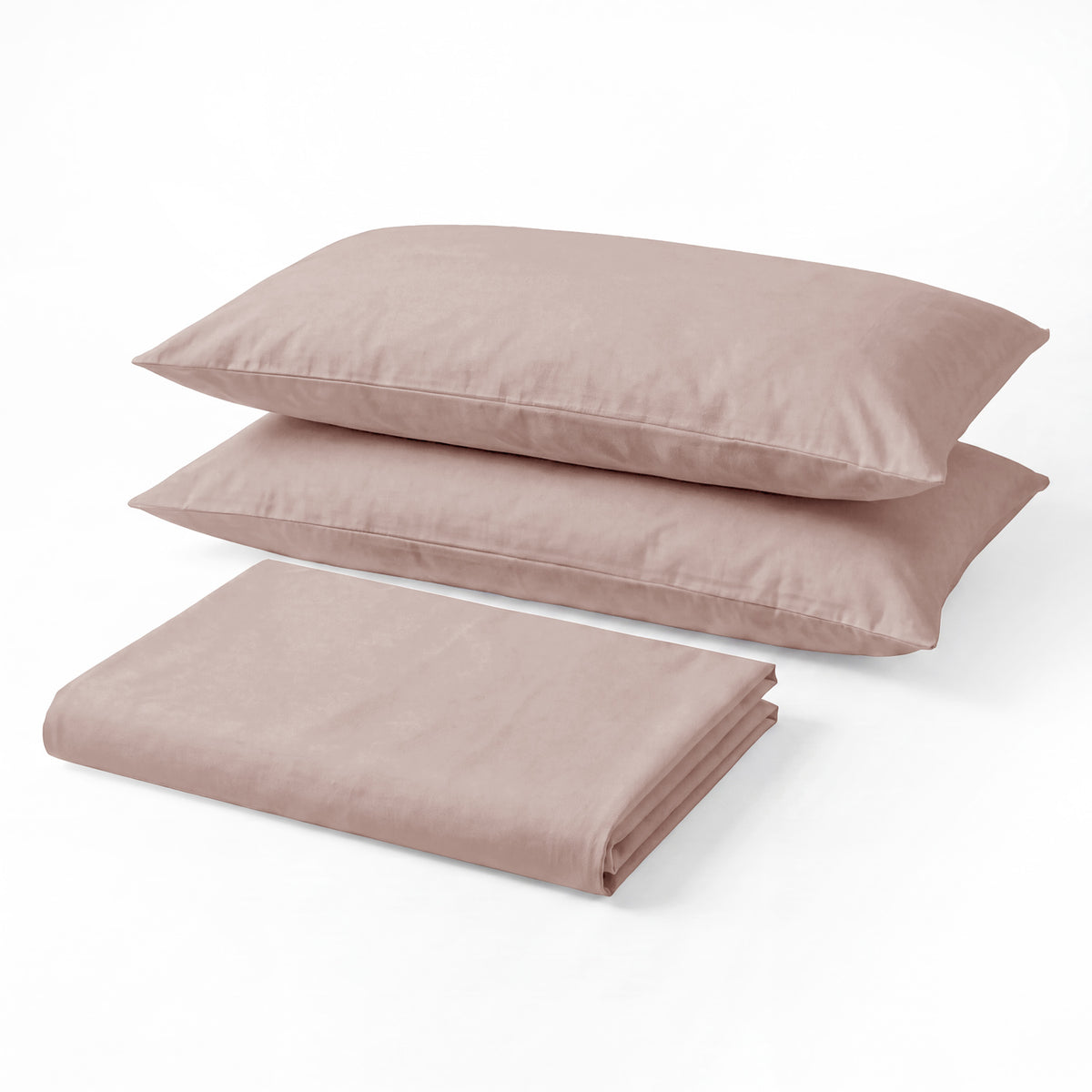 Sofia Home Textiles Bedsheets - Sofia Single Plain Bedsheet Set 3 Pieces (180 × 240 cm), Rose color, main product image - مفروشات صوفيا - ملايات - طقم ملاية صوفيا سادة سنجل  3 قطع (180 × 240 سم)، لون روز، صورة رئيسية