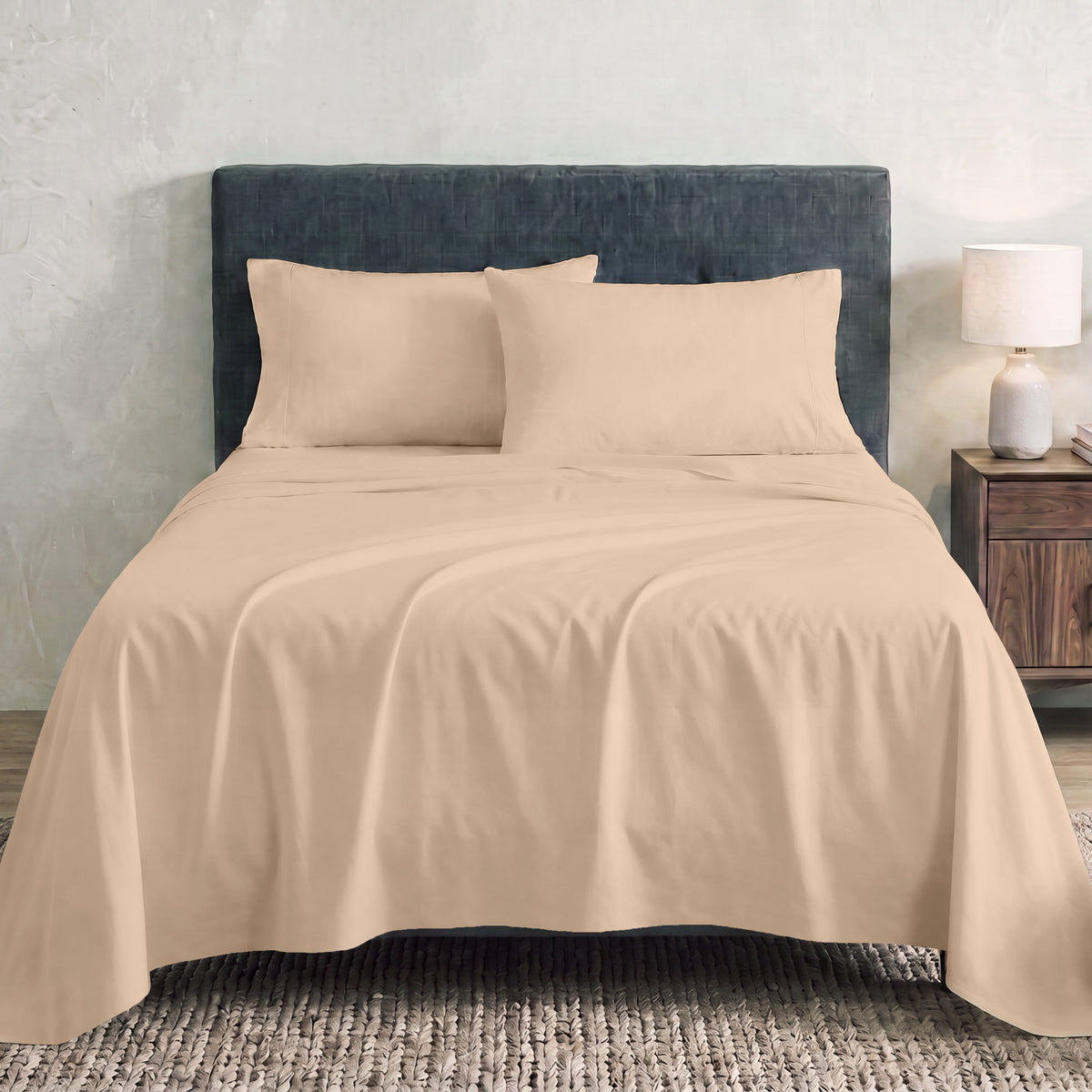 Sofia Home Textiles Bedsheets - full set contents of Sofia Single Plain Bedsheet Set 3 Pieces (180 × 240 cm) in Orange - مفروشات صوفيا - ملايات - محتويات طقم ملاية صوفيا سادة سنجل  3 قطع (180 × 240 سم) باللون برتقالي