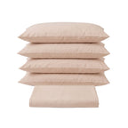 Sofia Home Textiles Bedsheets - Sofia Double Plain Bedsheet Set 5 Pieces (240 × 260 cm), Salmon color, main product image - مفروشات صوفيا - ملايات - طقم ملاية صوفيا سادة دبل  5 قطع (240 × 260 سم)، لون سالمون، صورة رئيسية
