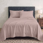 Sofia Home Textiles Bedsheets - full set contents of Sofia Single Plain Bedsheet Set 3 Pieces (180 × 240 cm) in Rose - مفروشات صوفيا - ملايات - محتويات طقم ملاية صوفيا سادة سنجل  3 قطع (180 × 240 سم) باللون روز