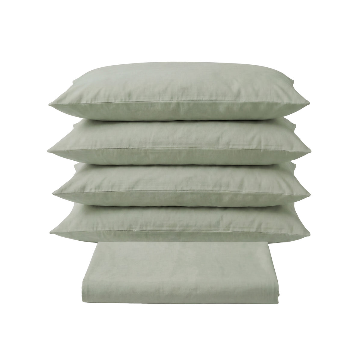 Sofia Home Textiles Bedsheets - Sofia Double Plain Bedsheet Set 5 Pieces (240 × 260 cm), Pistachio color, main product image - مفروشات صوفيا - ملايات - طقم ملاية صوفيا سادة دبل  5 قطع (240 × 260 سم)، لون بستاج، صورة رئيسية