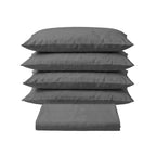 Sofia Home Textiles Bedsheets - Sofia Double Plain Bedsheet Set 5 Pieces (240 × 260 cm), Grey color, main product image - مفروشات صوفيا - ملايات - طقم ملاية صوفيا سادة دبل  5 قطع (240 × 260 سم)، لون رمادي، صورة رئيسية