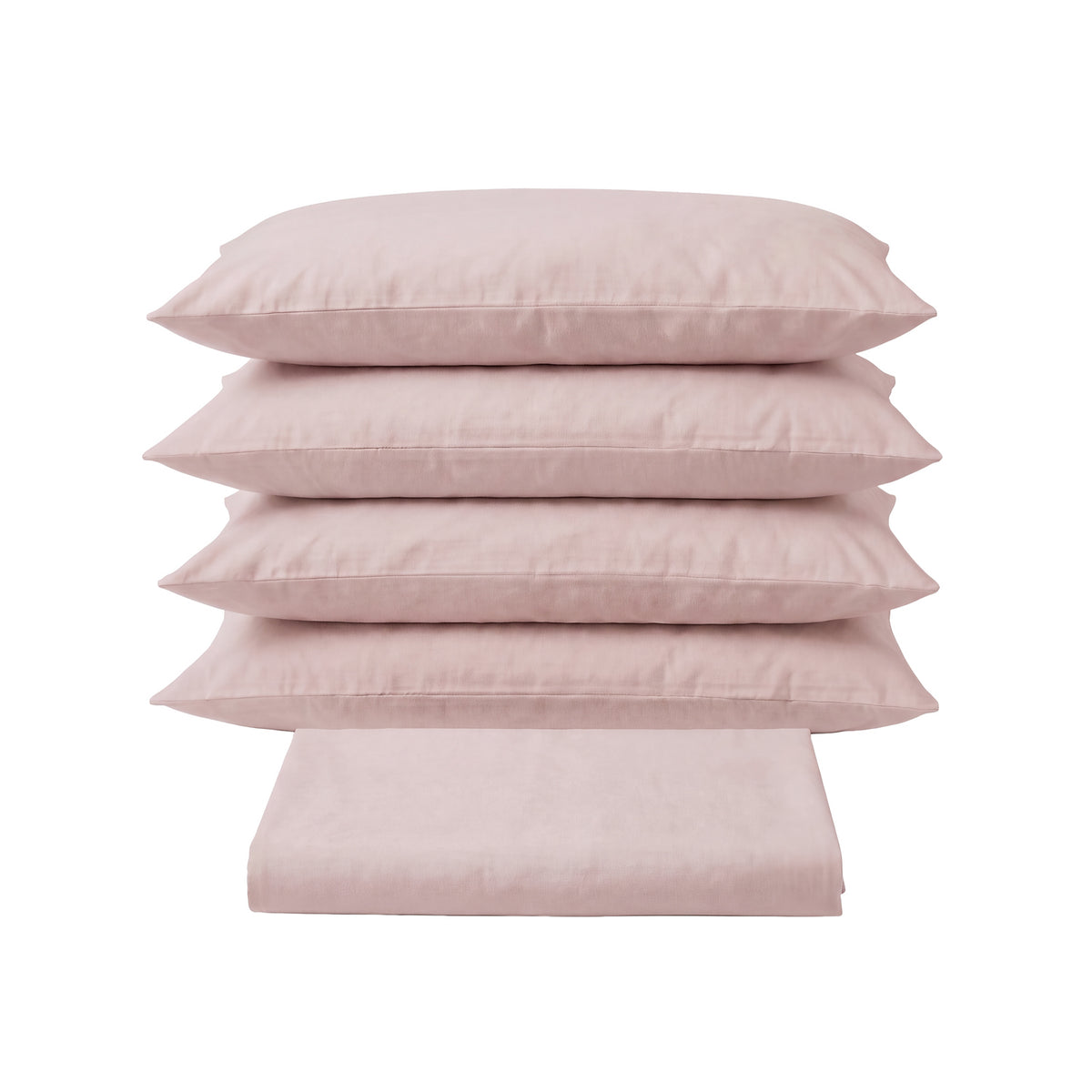 Sofia Home Textiles Bedsheets - Sofia Double Plain Bedsheet Set 5 Pieces (240 × 260 cm), Rose color, main product image - مفروشات صوفيا - ملايات - طقم ملاية صوفيا سادة دبل  5 قطع (240 × 260 سم)، لون روز، صورة رئيسية
