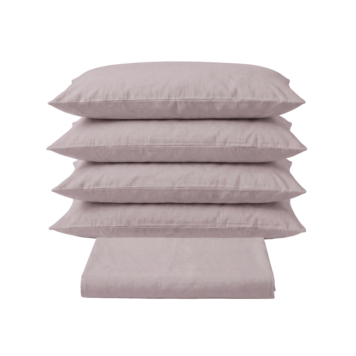 Sofia Home Textiles Bedsheets - Sofia Double Plain Bedsheet Set 5 Pieces (240 × 260 cm), Purple color, main product image - مفروشات صوفيا - ملايات - طقم ملاية صوفيا سادة دبل  5 قطع (240 × 260 سم)، لون موف، صورة رئيسية