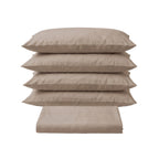 Sofia Home Textiles Bedsheets - Sofia Double Plain Bedsheet Set 5 Pieces (240 × 260 cm), Café color, main product image - مفروشات صوفيا - ملايات - طقم ملاية صوفيا سادة دبل  5 قطع (240 × 260 سم)، لون كافيه، صورة رئيسية