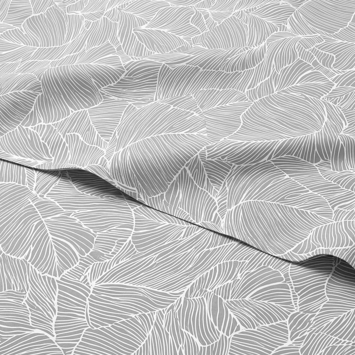 Sofia Printed Double Flat Bedsheet Set (240 x 260 cm) 4 Pcs Large Leaves