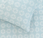 Sofia Home Textiles Printed Bedsheets - pattern details of Sofia Circles printed double bedsheet set in Teal - مفروشات صوفيا - ملايات مطبوعة - تفاصيل نقشة طقم ملاية صوفيا دوائر دبل باللون جنزاري