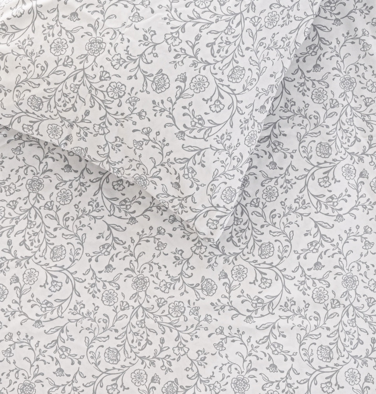 Sofia Home Textiles Printed Bedsheets - pattern details of Sofia Floral Branches printed double bedsheet set in Grey - مفروشات صوفيا - ملايات مطبوعة - تفاصيل نقشة طقم ملاية صوفيا فروع ورد دبل باللون رمادي