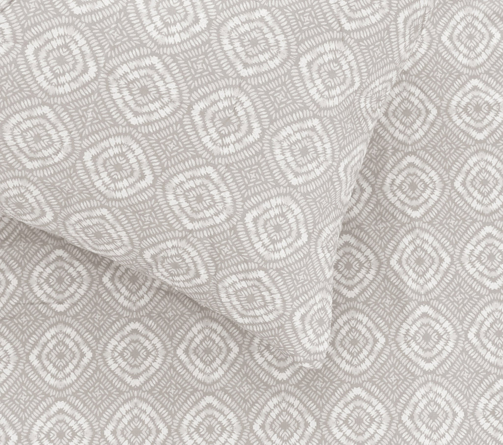 Sofia Home Textiles Printed Bedsheets - pattern details of Sofia Circles printed double bedsheet set in Cafe - مفروشات صوفيا - ملايات مطبوعة - تفاصيل نقشة طقم ملاية صوفيا دوائر دبل باللون كافيه