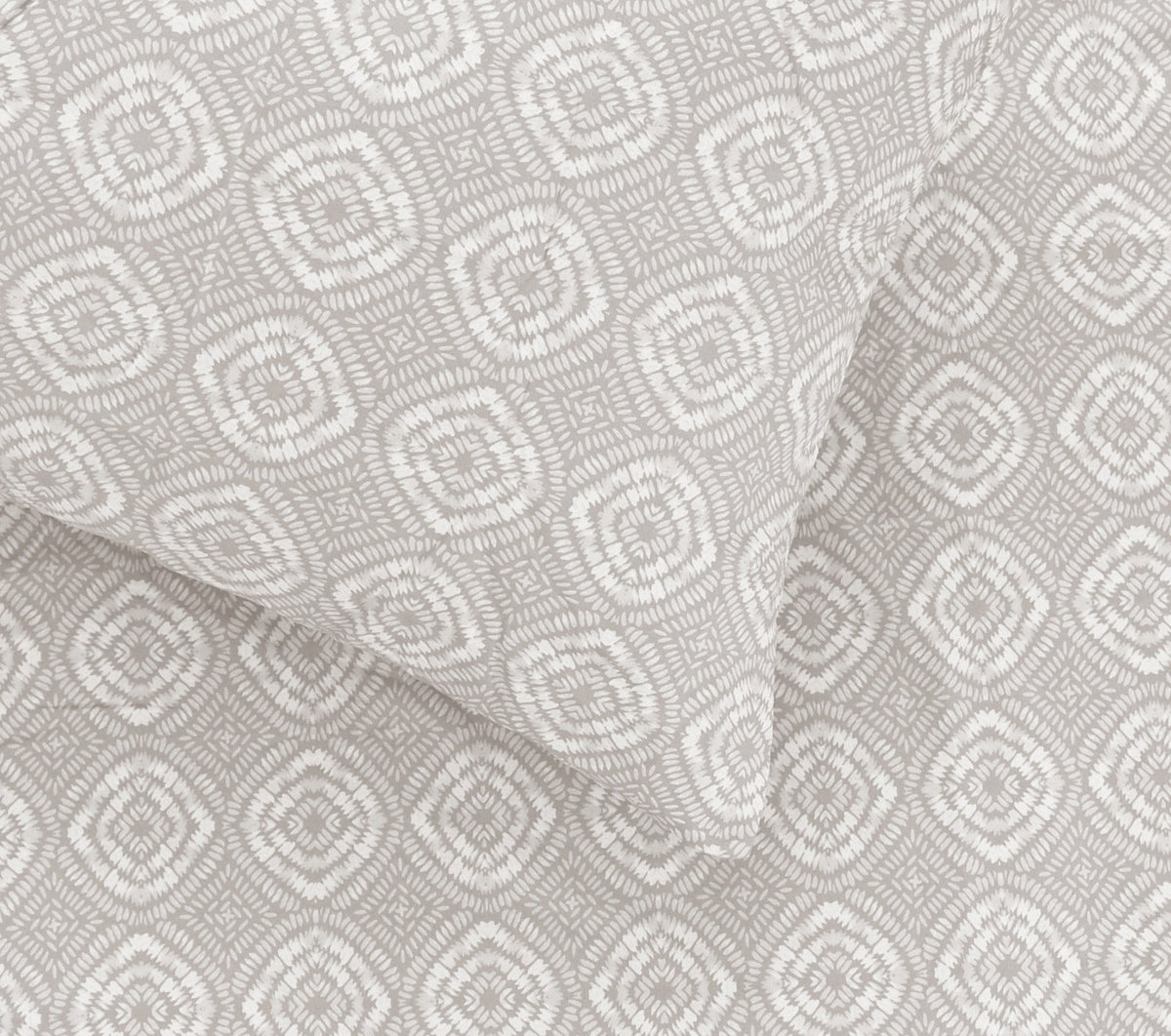 Sofia Home Textiles Printed Bedsheets - pattern details of Sofia Circles printed double bedsheet set in Cafe - مفروشات صوفيا - ملايات مطبوعة - تفاصيل نقشة طقم ملاية صوفيا دوائر دبل باللون كافيه