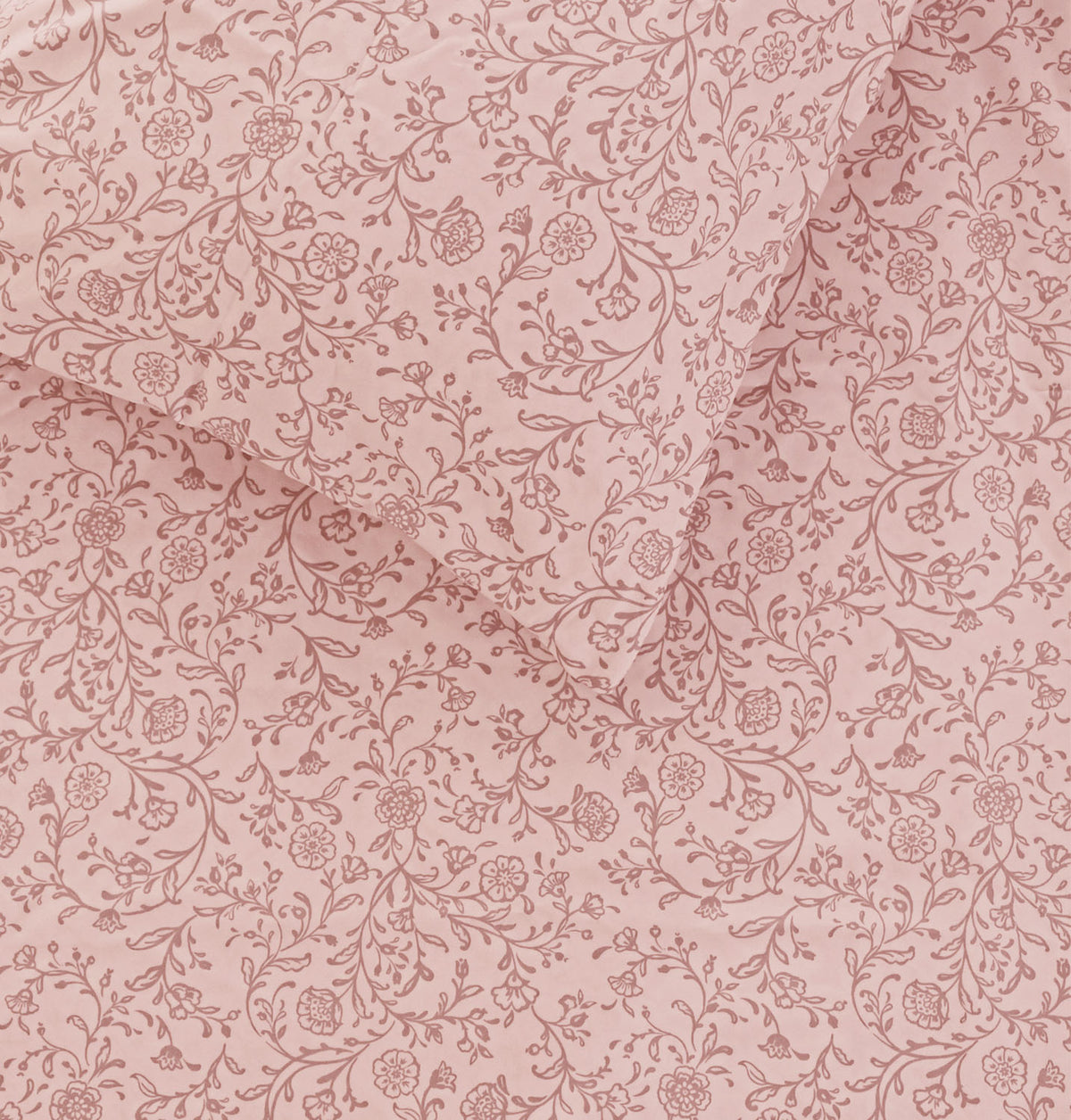 Sofia Home Textiles Printed Bedsheets - pattern details of Sofia Floral Branches printed double bedsheet set in Rose - مفروشات صوفيا - ملايات مطبوعة - تفاصيل نقشة طقم ملاية صوفيا فروع ورد دبل باللون وردي