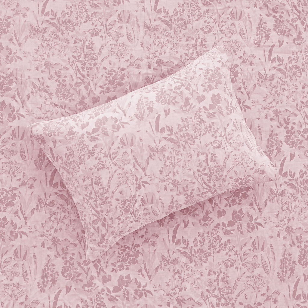 Sofia Home Textiles Printed Bedsheets - pattern details of Sofia Flowers printed double bedsheet set in Rose - مفروشات صوفيا - ملايات مطبوعة - تفاصيل نقشة طقم ملاية صوفيا ورد دبل باللون وردي