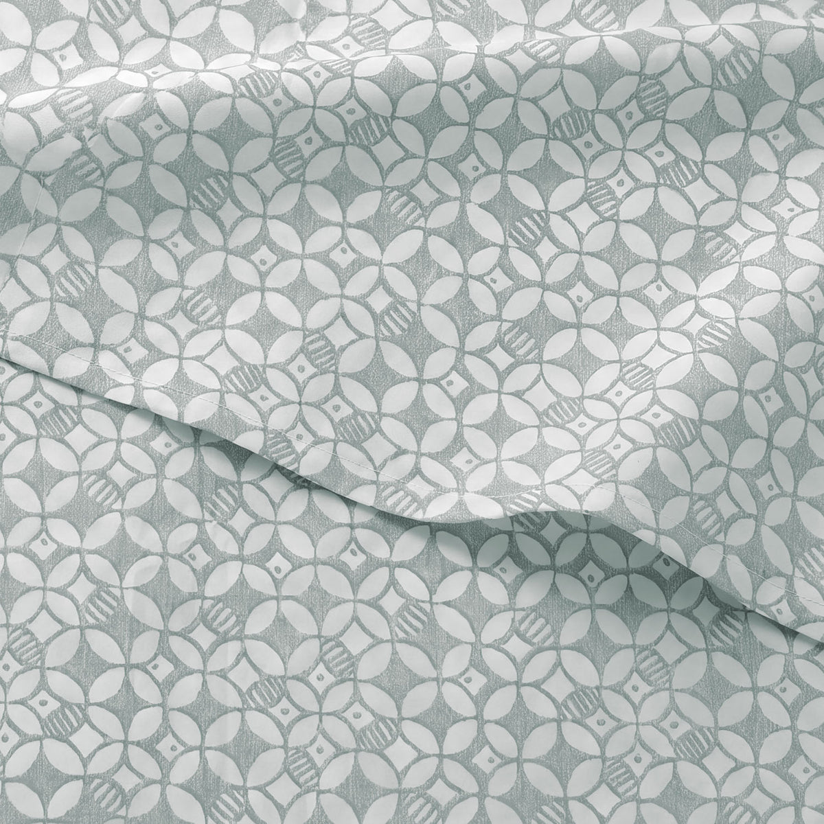Sofia Printed Double Flat Bedsheet Set (240 x 260 cm) 4 Pcs Geometric Flowers