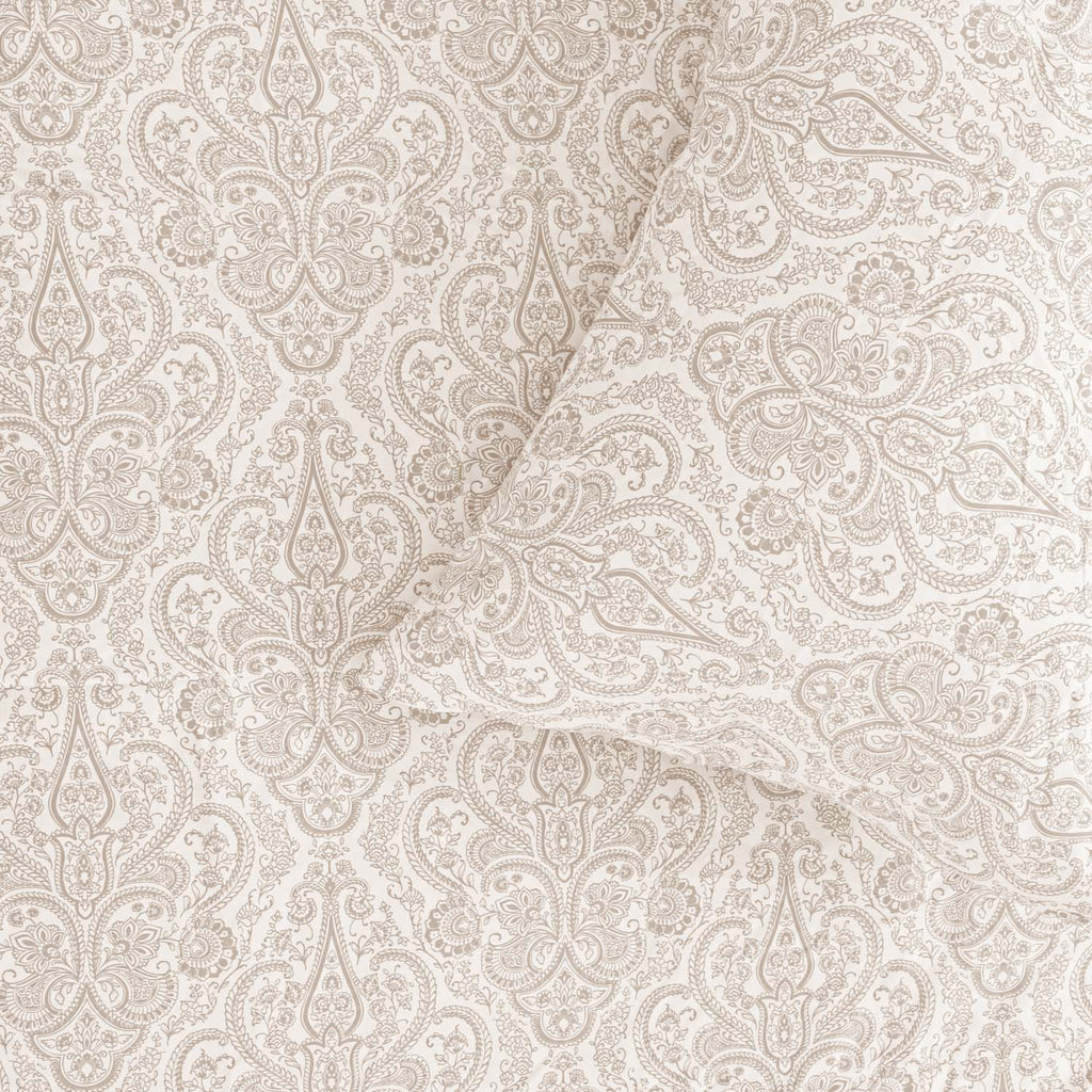 Sofia Home Textiles Printed Bedsheets - pattern details of Sofia Small Paisley printed double bedsheet set in Beige - مفروشات صوفيا - ملايات مطبوعة - تفاصيل نقشة طقم ملاية صوفيا كشمير صغير دبل باللون بيج