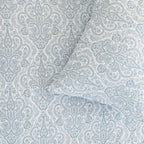Sofia Home Textiles Printed Bedsheets - pattern details of Sofia Small Paisley printed double bedsheet set in Light Blue- مفروشات صوفيا - ملايات مطبوعة - تفاصيل نقشة طقم ملاية صوفيا كشمير صغير دبل باللون أزرق فاتح