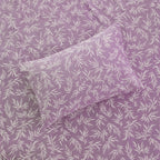 Sofia Home Textiles Printed Bedsheets - pattern details of Sofia Leaves printed double bedsheet set in Purple - مفروشات صوفيا - ملايات مطبوعة - تفاصيل نقشة طقم ملاية صوفيا ورق شجر دبل باللون بنفسجي