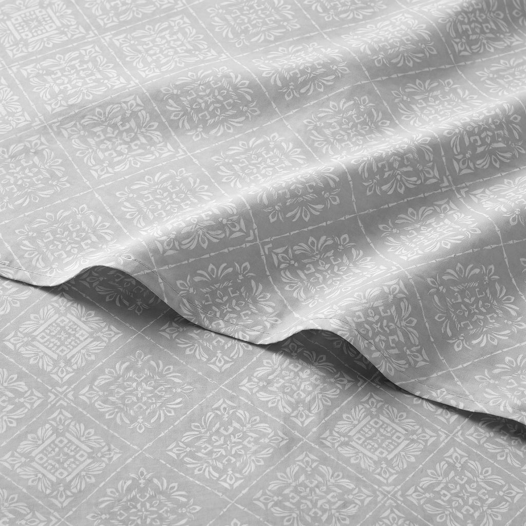 Sofia Printed Double Flat Bedsheet Set (240 x 260 cm) 4 Pcs Flower Squares