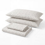 Sofia Home Textiles Printed Bedsheets - Sofia Circles Printed Double Flat Bedsheet Set 4 Pcs in Cafe folded full set on a white background - مفروشات صوفيا - ملايات مطبوعة - طقم ملاية صوفيا دوائر دبل مسطحة 4 قطع باللون كافيه مطوي كامل على خلفية بيضاء
