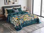 Sofia Yakouta 2-Ply Double Blanket (220x240) Floral Leaves