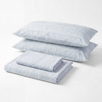 Sofia Home Textiles Printed Bedsheets - Sofia Lines Printed Double Flat Bedsheet Set 4 Pcs in Mint folded full set on a white background - مفروشات صوفيا - ملايات مطبوعة - طقم ملاية صوفيا خطوط دبل مسطحة 4 قطع باللون مينت مطوي كامل على خلفية بيضاء