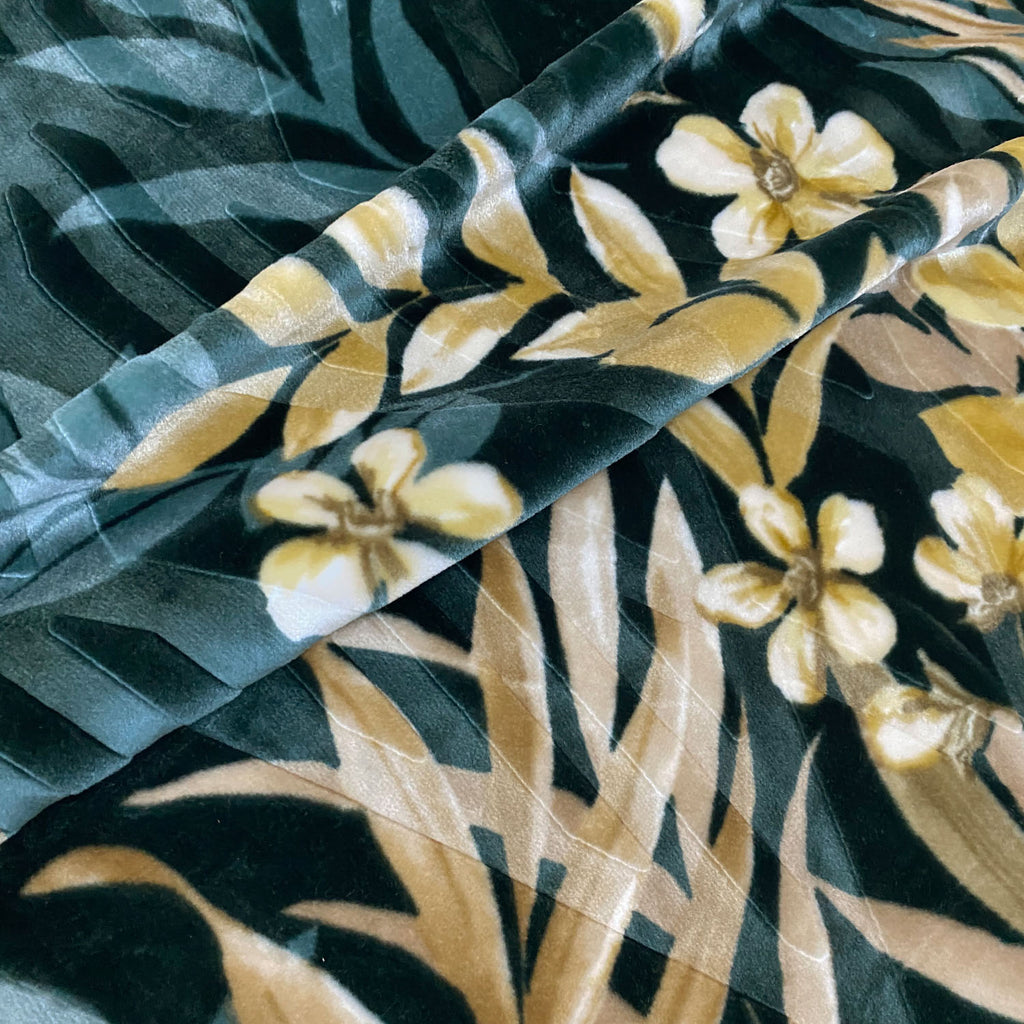 Sofia Yakouta 2-Ply Double Blanket (220x240) Floral Leaves