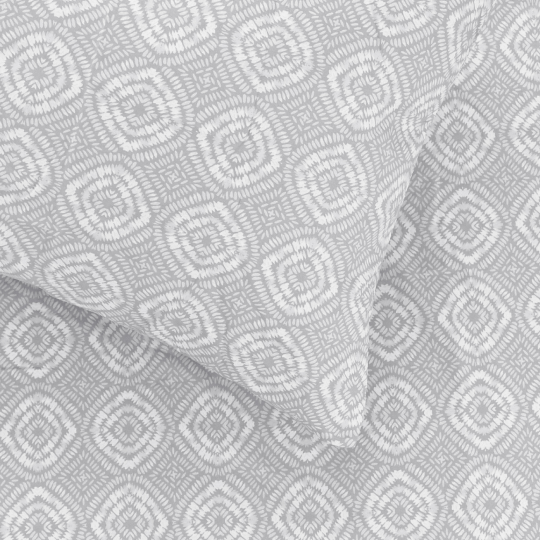 Sofia Home Textiles Printed Bedsheets - pattern details of Sofia Circles printed double bedsheet set in Grey - مفروشات صوفيا - ملايات مطبوعة - تفاصيل نقشة طقم ملاية صوفيا دوائر دبل باللون رمادي