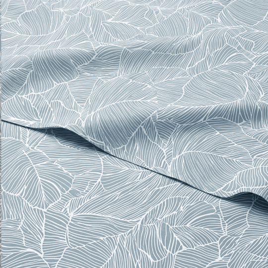 Sofia Printed Double Flat Bedsheet Set (240 x 260 cm) 4 Pcs Large Leaves