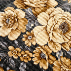 Sofia Home Textiles Blankets - Sofia Zumurruda 2-Ply Double Blanket (240 × 220 cm) Classic Flowers in Dark Grey pattern details - مفروشات صوفيا - بطاطين - تفاصيل نقشة بطانية صوفيا زمردة دبل طبقتين (240 × 220 سم) ورد كلاسيك باللون رمادي غامق